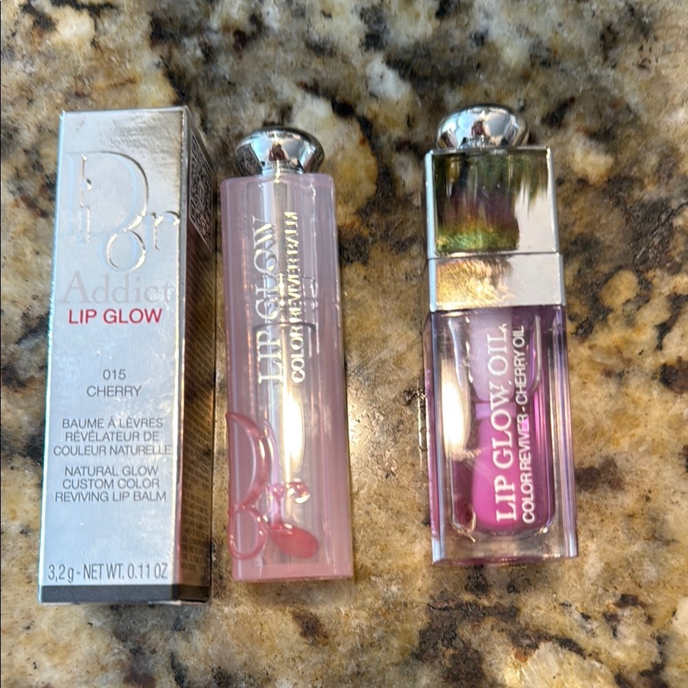 Dior 2 piece set Lip Glow and Lip Glow Oil Cherry - Picture 3 of 3